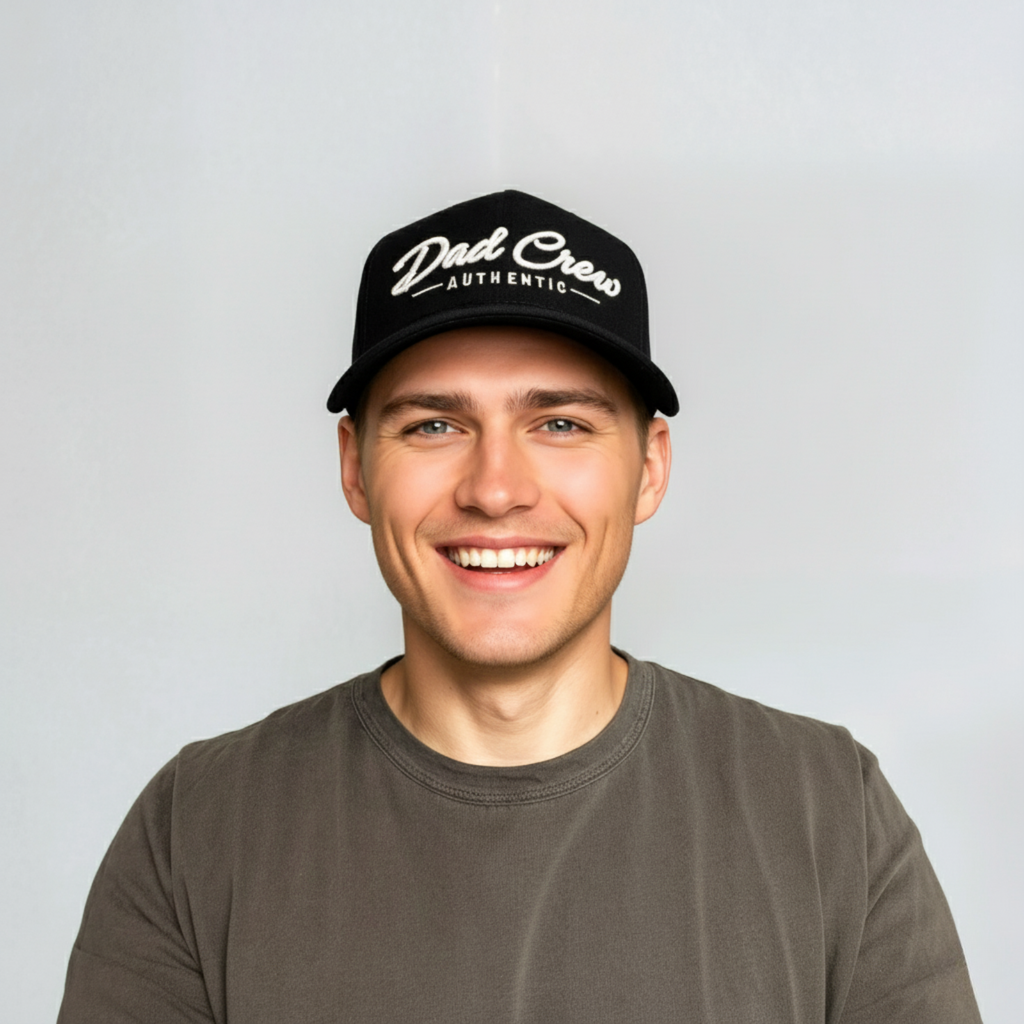 Black 5-Panel A-Frame Hat