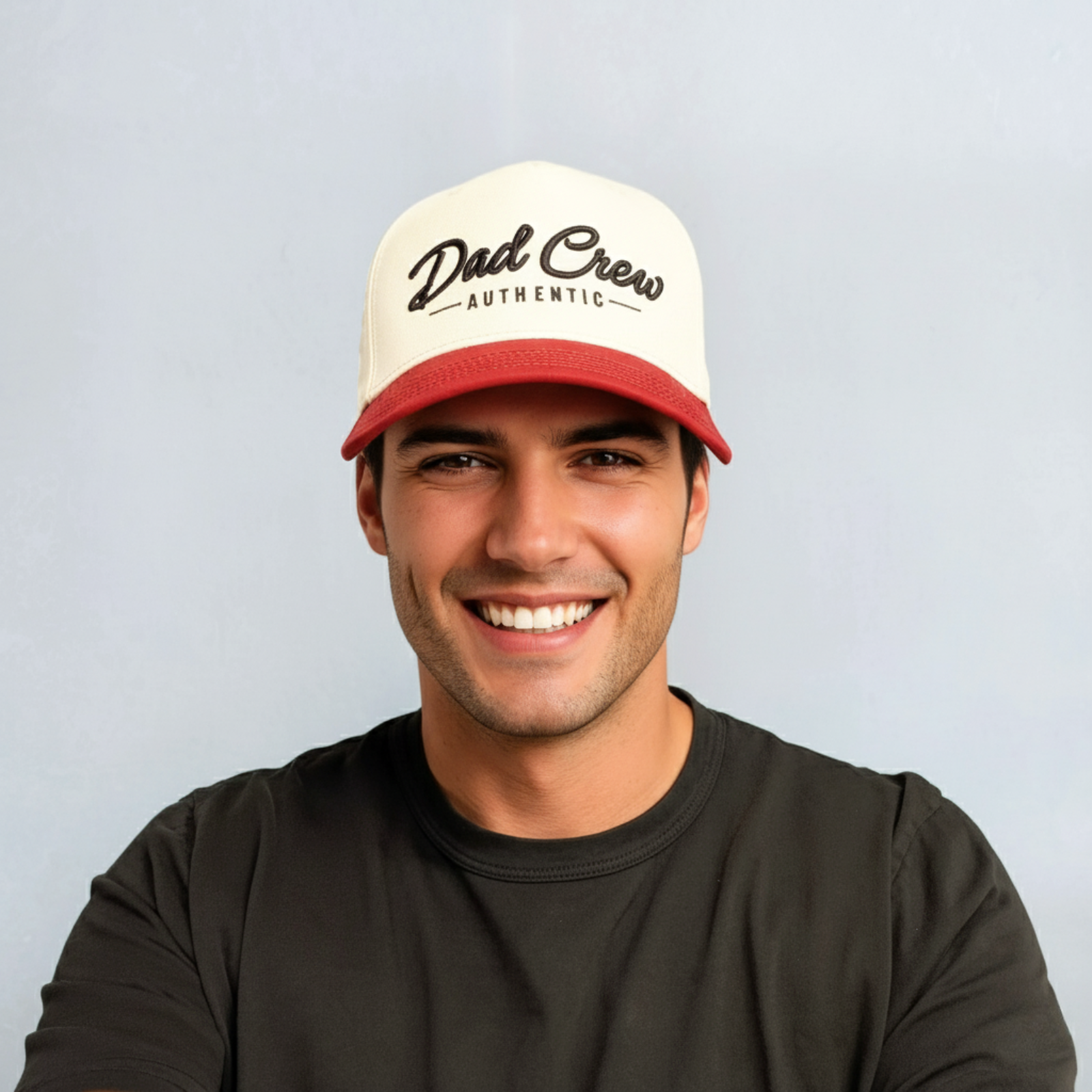 Natural/Deep Red Two Tone 5-Panel A-Frame Hat