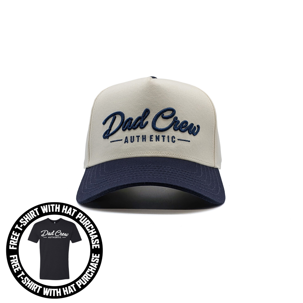 Natural/Navy Two Tone 5-Panel A-Frame Hat