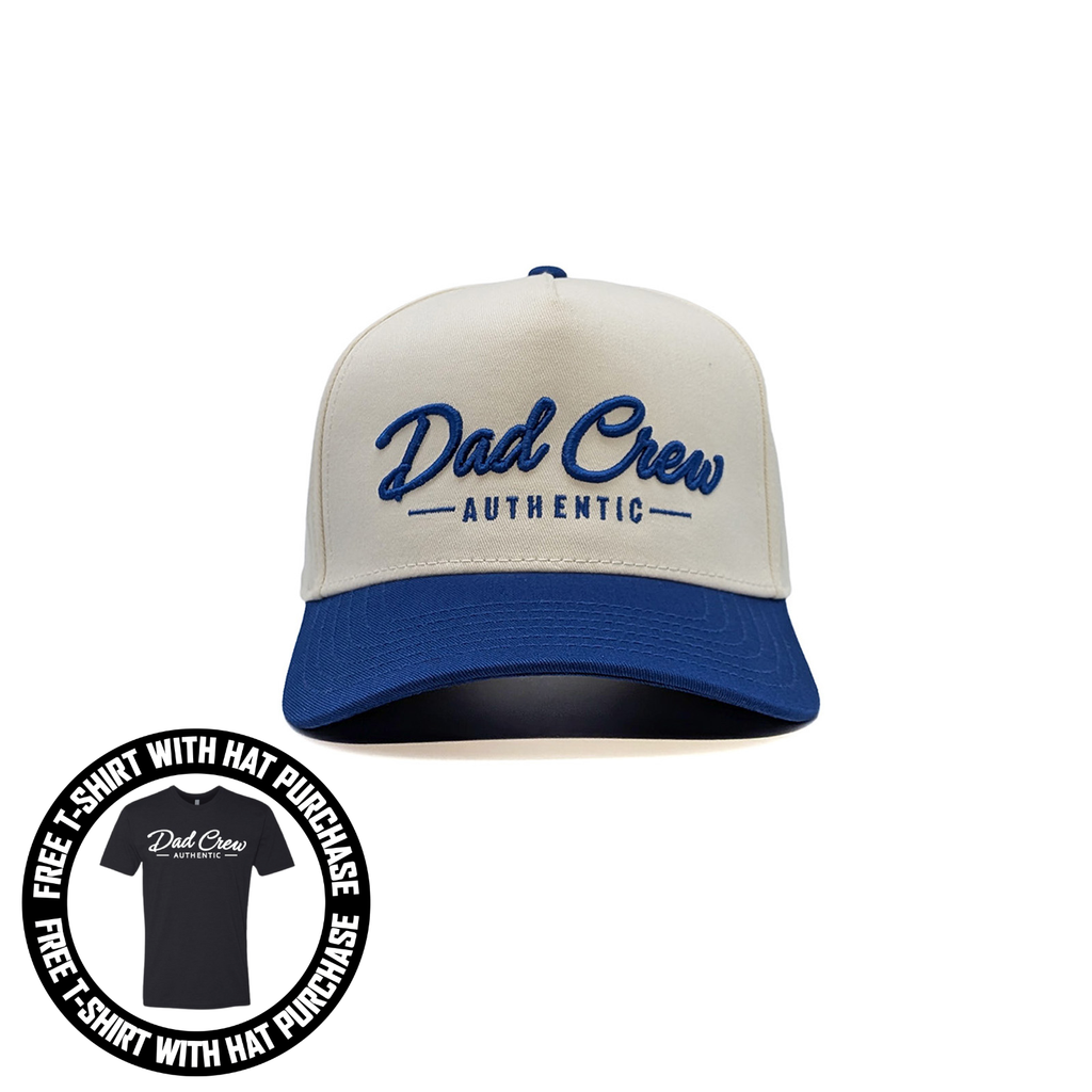 Natural/Royal Two Tone 5-Panel A-Frame Hat