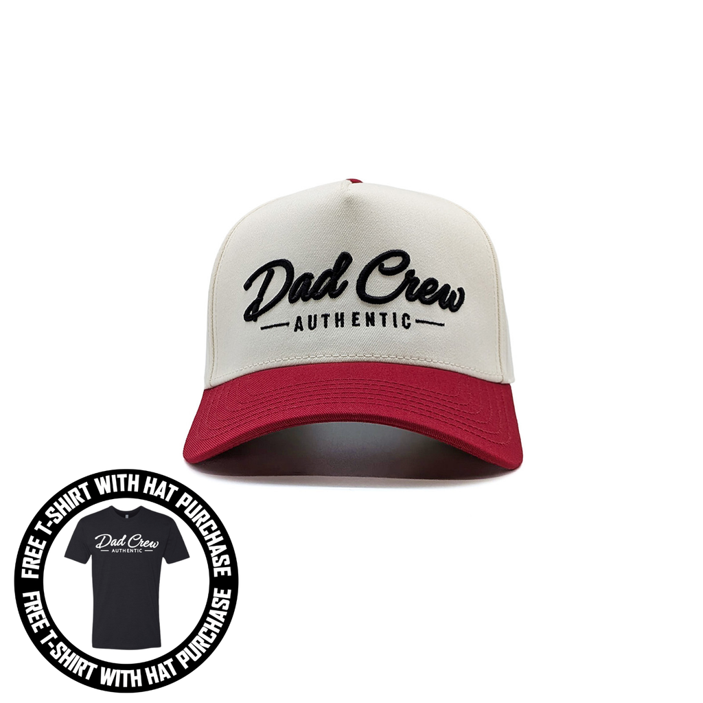 Natural/Deep Red Two Tone 5-Panel A-Frame Hat