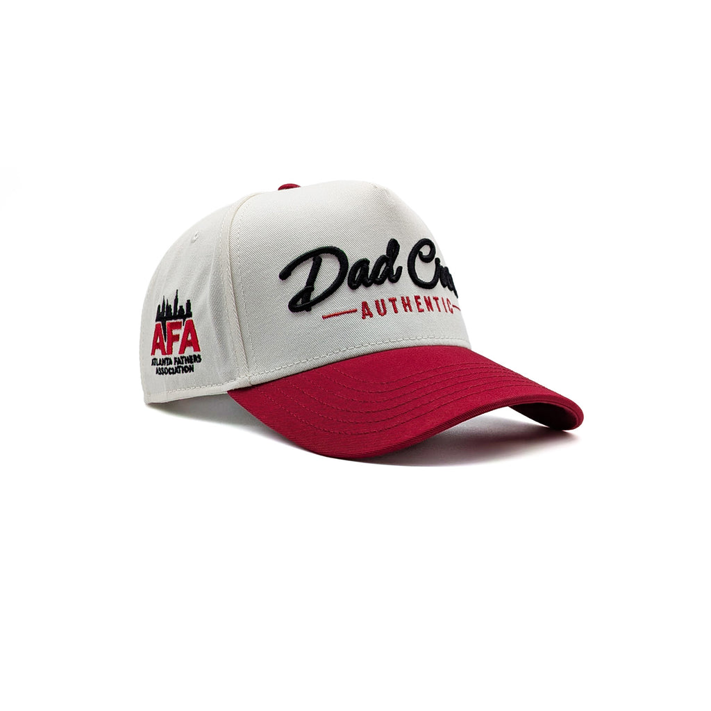 Dad Crew X AFA - Natural/Deep Red Two Tone 5-Panel A-Frame Hat