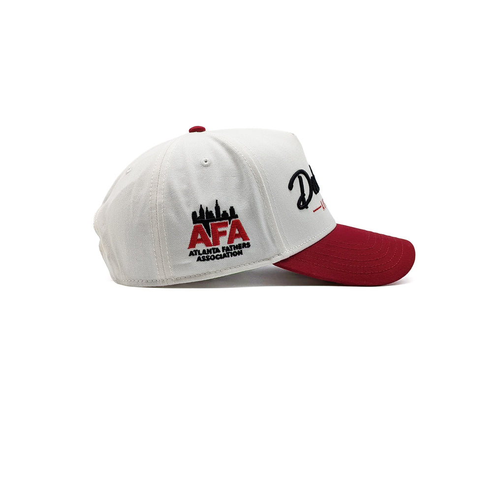 Dad Crew X AFA - Natural/Deep Red Two Tone 5-Panel A-Frame Hat