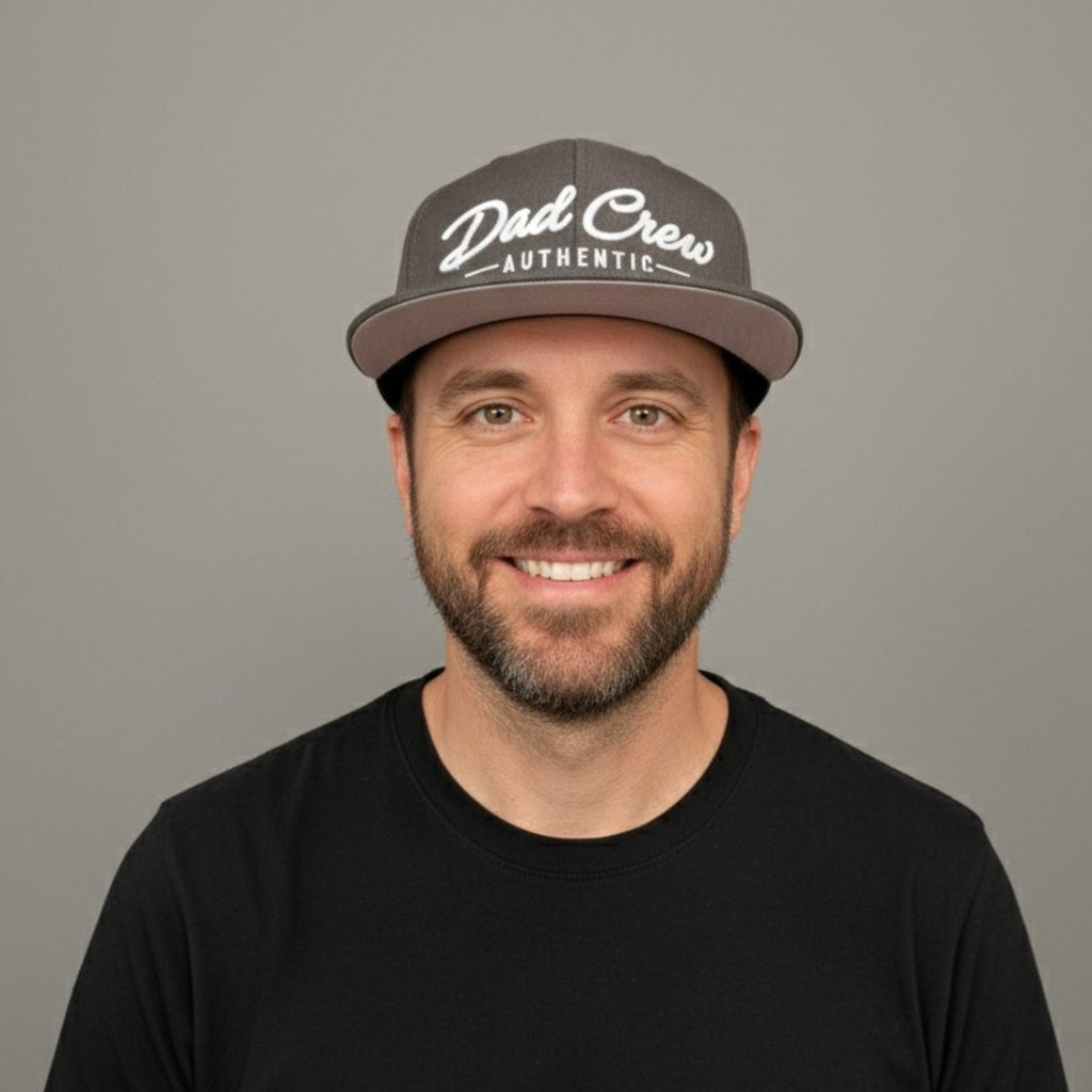 Dark Gray FlexFit Flat Visor Fitted Hat