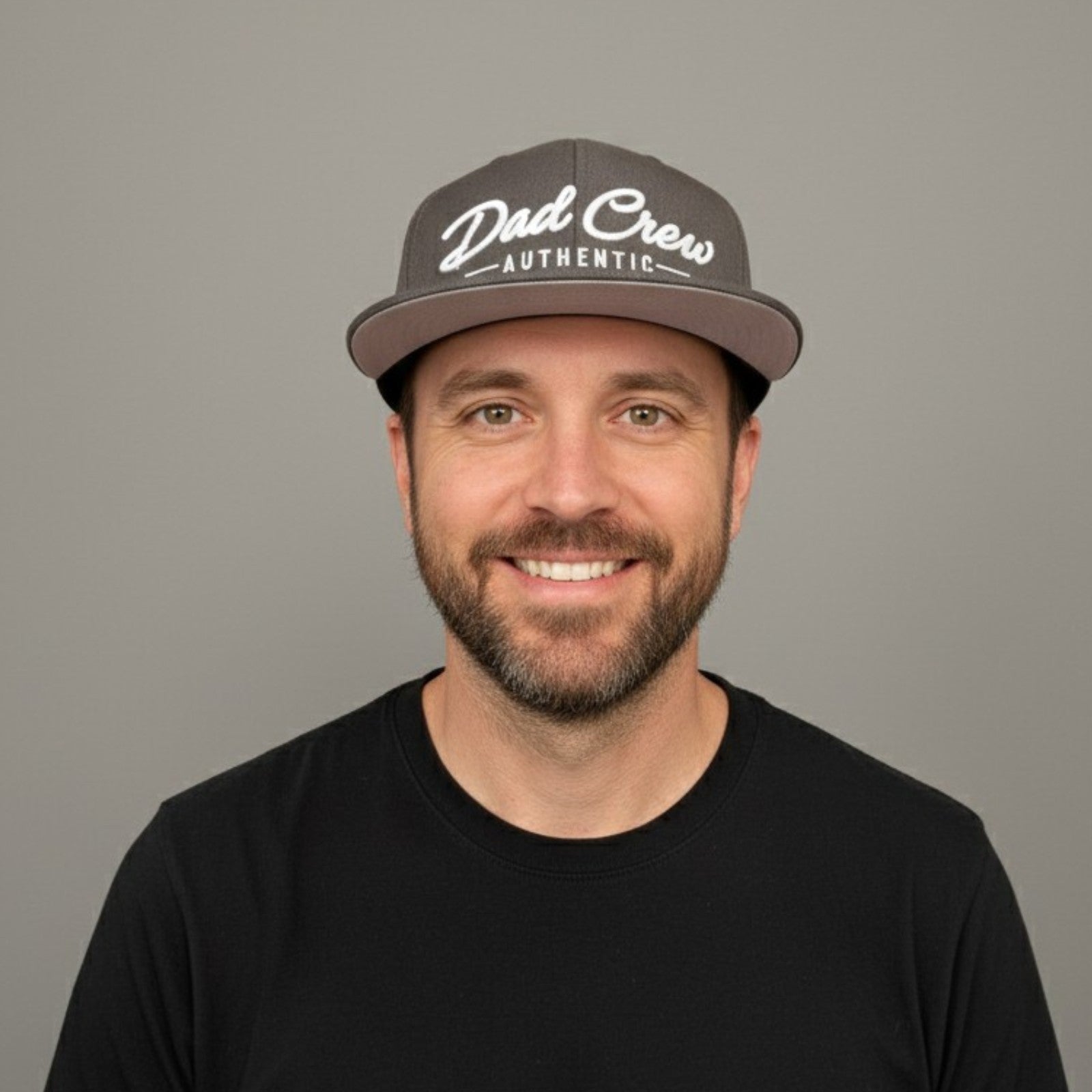 Dark Gray FlexFit Flat Visor Fitted Hat