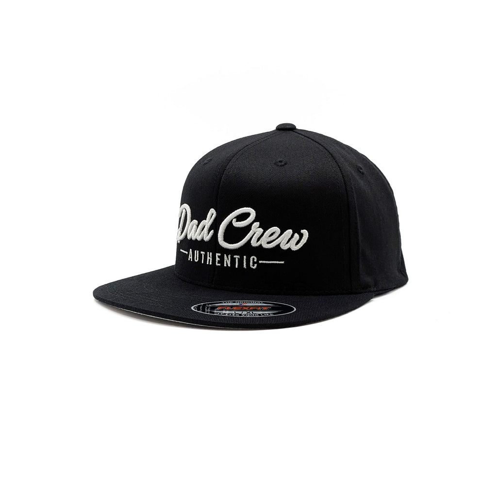 Black FlexFit Flat Visor Fitted Hat
