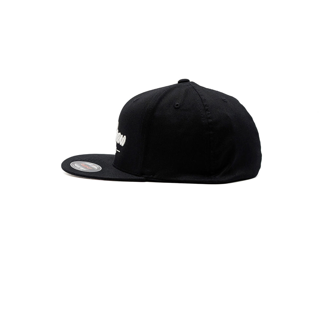 Black FlexFit Flat Visor Fitted Hat