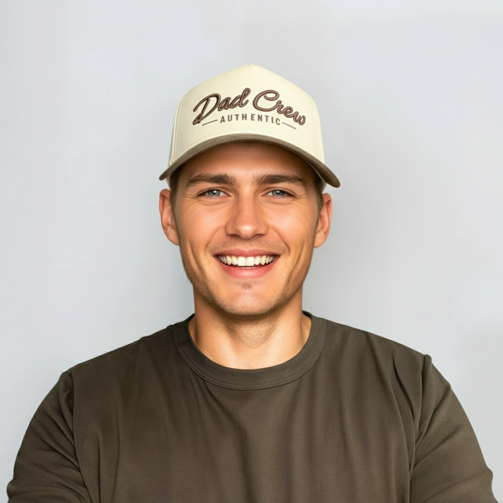 Natural/Brown Two Tone 5-Panel A-Frame Hat