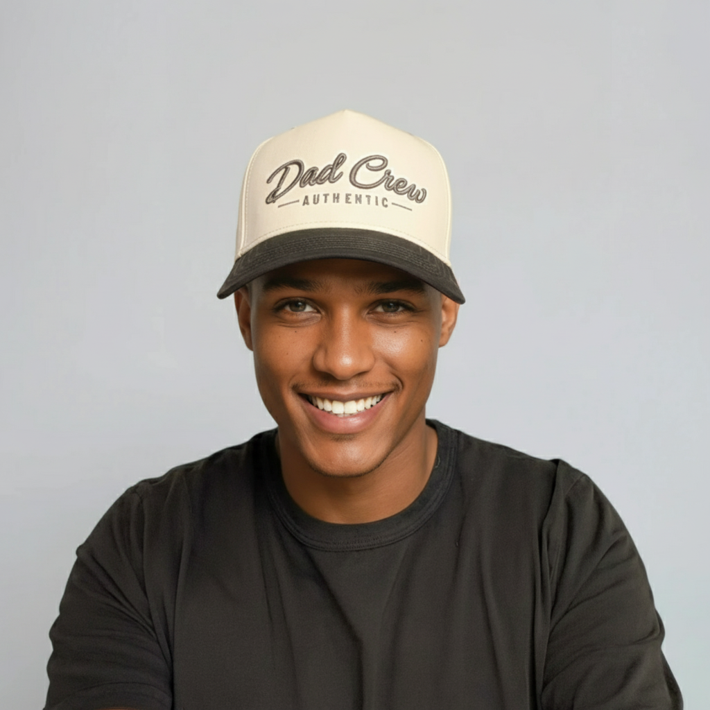 Natural/Charcoal Two Tone 5-Panel A-Frame Hat