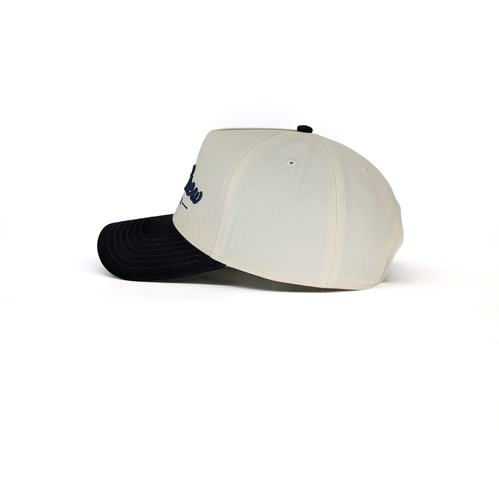 Natural/Navy Two Tone 5-Panel A-Frame Hat
