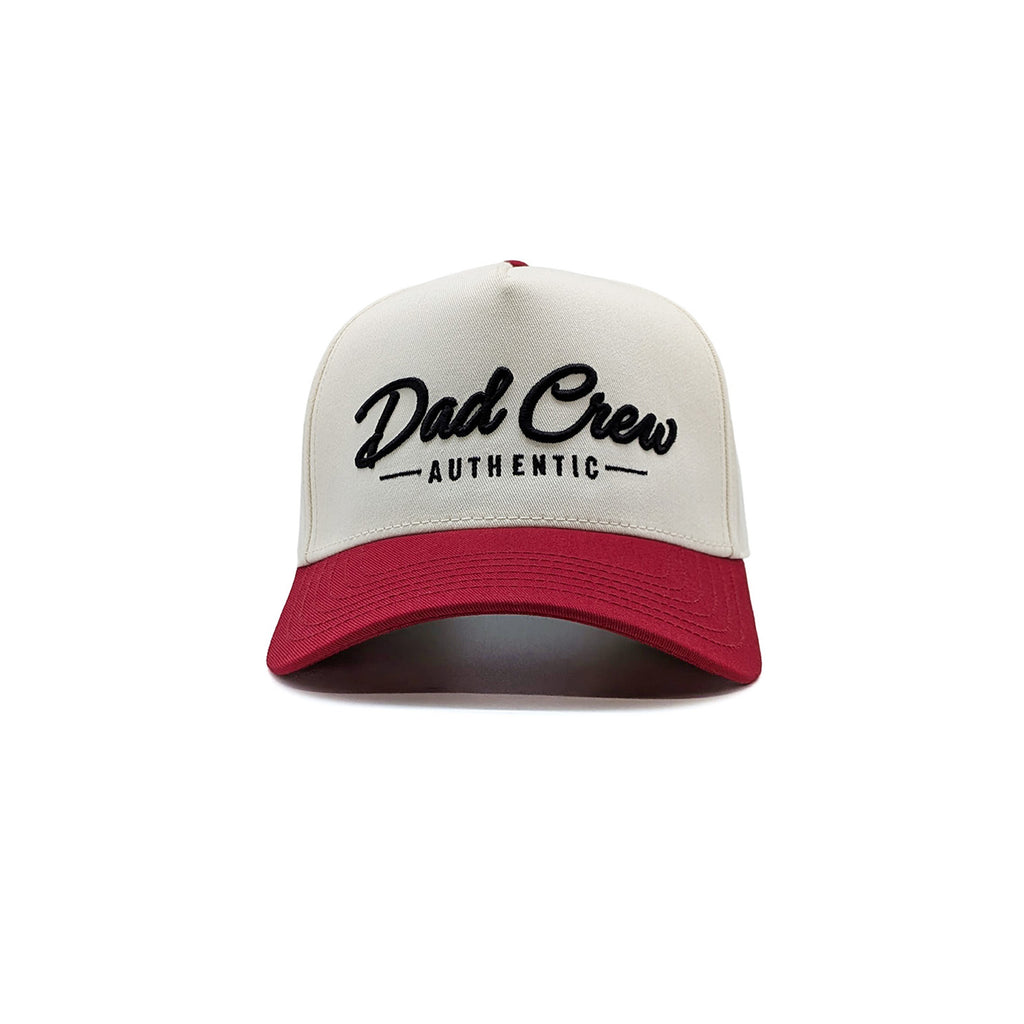 Natural/Deep Red Two Tone 5-Panel A-Frame Hat