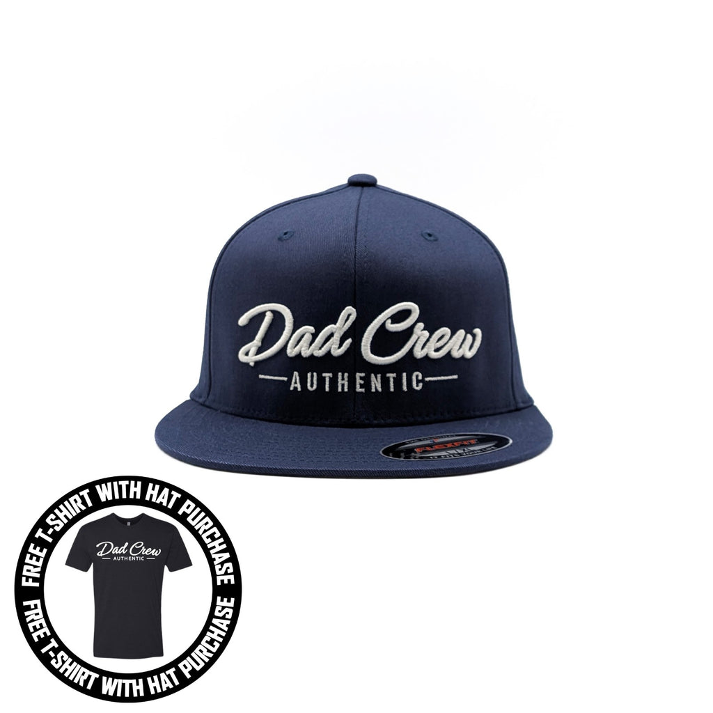 Navy FlexFit Flat Visor Fitted Hat