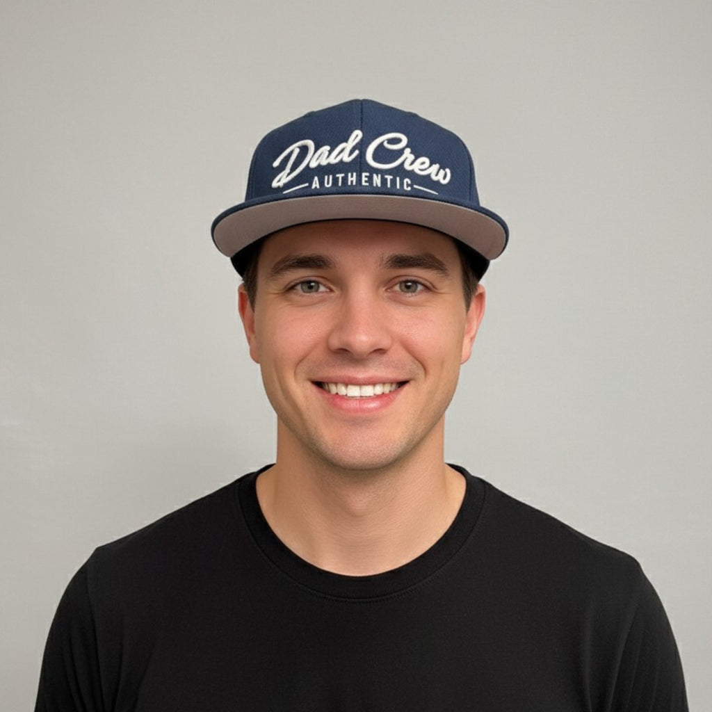 Navy FlexFit Flat Visor Fitted Hat