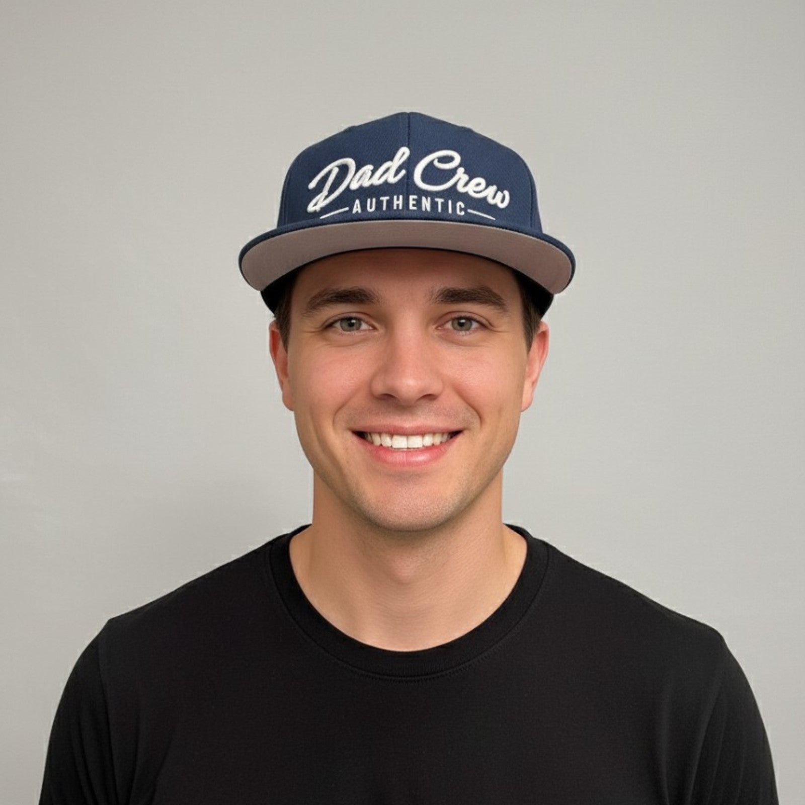 Navy FlexFit Flat Visor Fitted Hat